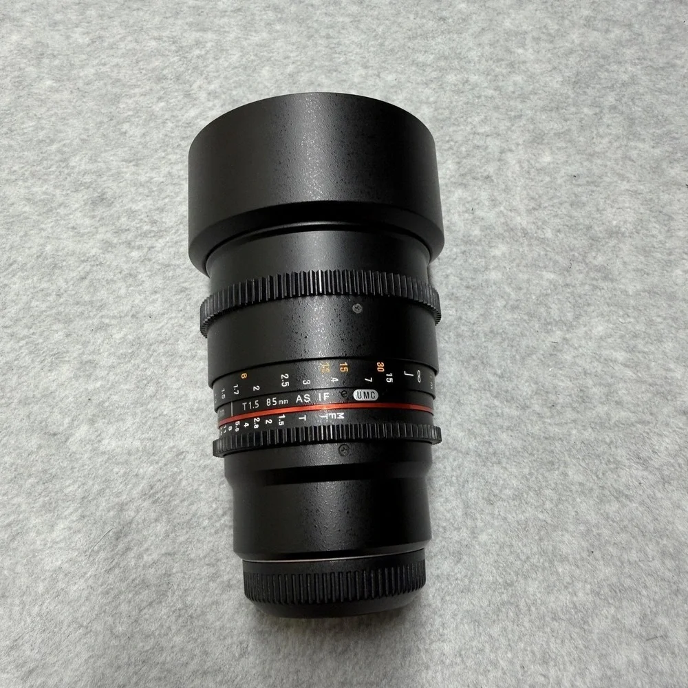 Rokinon 85mm T1.5 AS IF UMC Cine Lens Canon EF Manual Focus 72mm Made IKorea